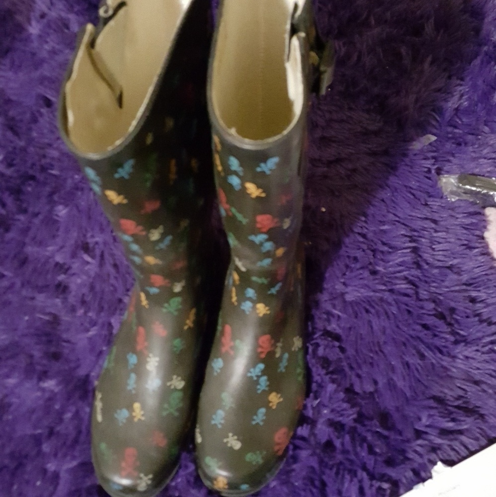 Flowery Rain Boots